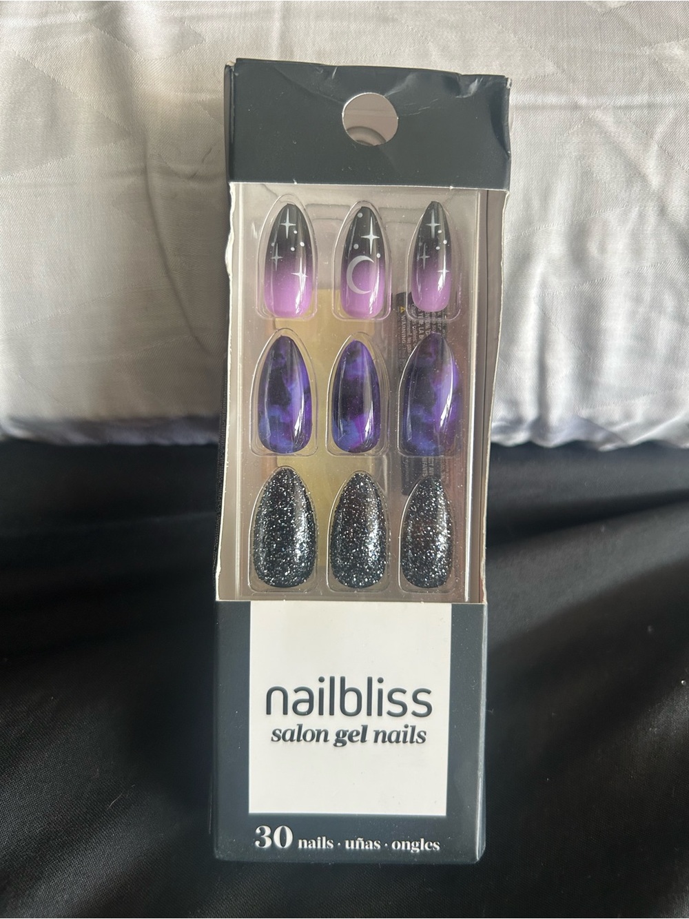 Bliss Purple Ombre & Glitter Salon Gel Nail Set